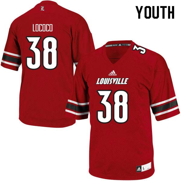 Youth Louisville Cardinals #38 Vince Lococo College Football Jerseys Sale-Red